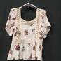 Anthropologie Women Crème Floral Blouse M NWT image number 1