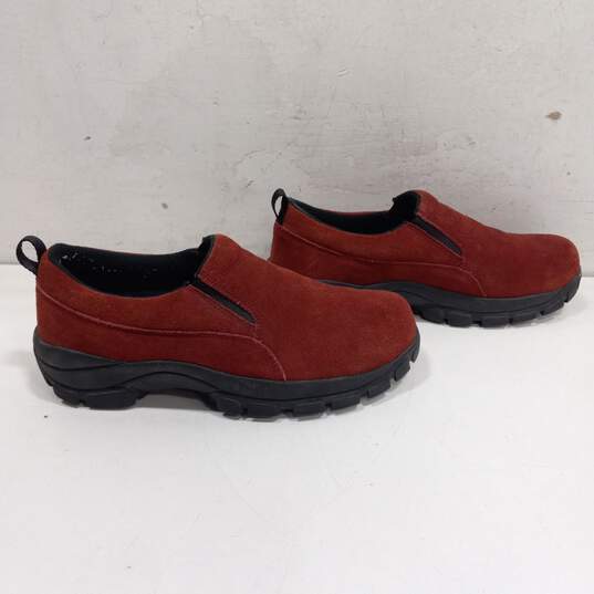 Land's End Red Suede Slip On Sneakers Women's Size 7 image number 4