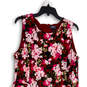 Womens Pink Floral Sleeveless Round Neck Back Zip Sheath Dress Size 16T image number 3