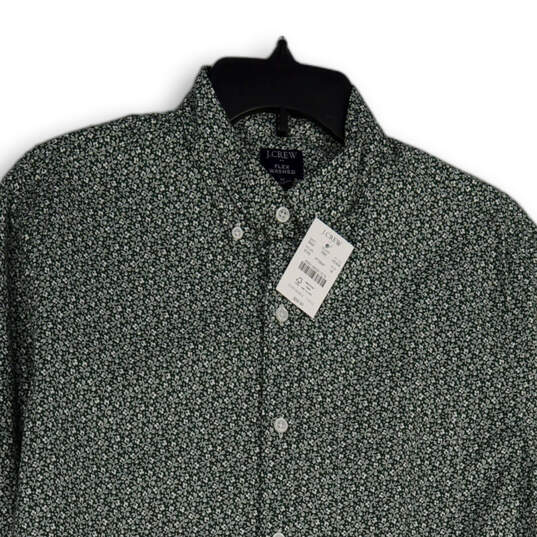 NWT Mens Green Floral Collared Long Sleeve Button-Up Shirt Size Medium image number 3