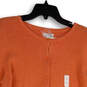 Womens Orange Knitted Long Sleeve Button Front Cardigan Sweater Size Large image number 3