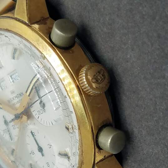Wakmann Model 71.1308.21 Gold Filled Gigandet Vintage Chronograph Valjoux Mvmt 730 Rare Watch image number 3