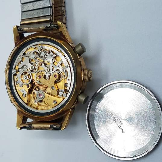Wakmann Model 71.1308.21 Gold Filled Gigandet Vintage Chronograph Valjoux Mvmt 730 Rare Watch image number 7