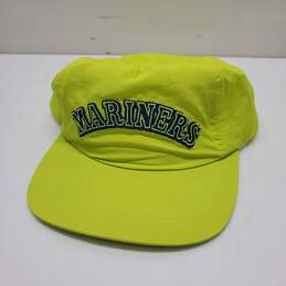 Vintage Seattle Mariners Neon Yellow Nylon Adjustable Snapback Hat #3