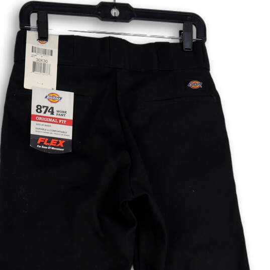 NWT Mens Black 874 Original Fit Flat Front Straight Leg Work Pants Sz 30X30 image number 4