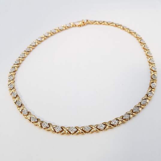 Ross - Simon Gold Over Sterling Silver Diamond ( X Triangle ) Link 18in Necklace 34.8g image number 2