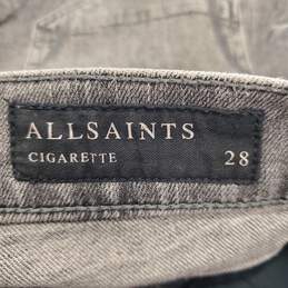 All Saints Men Black Washed Jeans Sz 28
