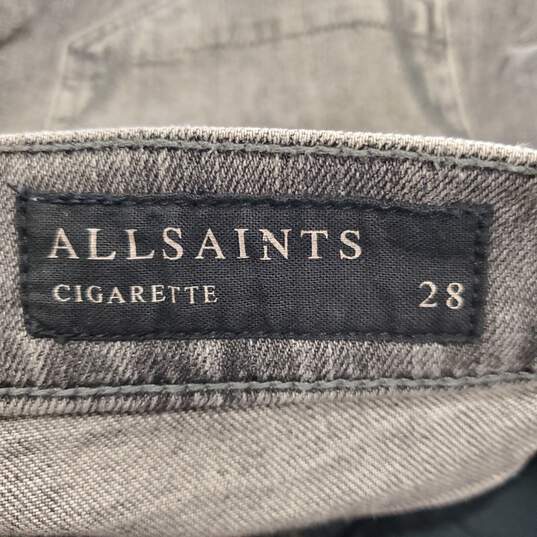 All Saints Men Black Washed Jeans Sz 28 image number 1