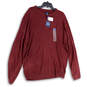 NWT Mens Red Tight-Knit Crew Neck Long Sleeve Pullover Sweater Size XL image number 1