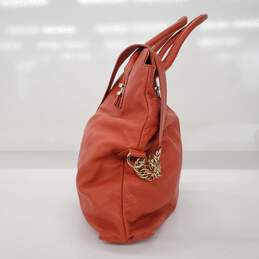 Liz Claiborne Soft Orange Leather Tote Shoulder Handbag alternative image