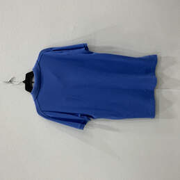 Mens Blue Cotton Short Sleeve Collared Side Slit Golf Polo Shirt Size Medium alternative image
