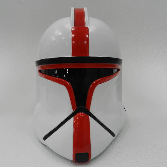 Star Wars The Clone Wars Clone Storm Trooper Red White Cosplay Prop Costume Helmet image number 1