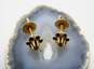Vintage 14K Yellow Gold 0.06 CTTW Diamond Buttercup Stud Earrings 1.6g image number 1