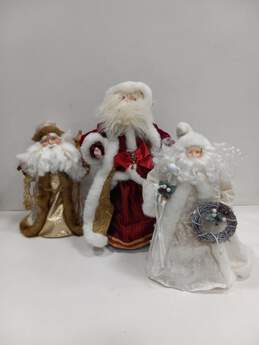 Bundle of 3 Assorted Santa Christmas Tree Topper
