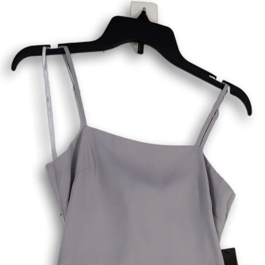 NWT Womens Gray Sleeveless Square Neck Back Tie Mini Dress Size Small image number 3