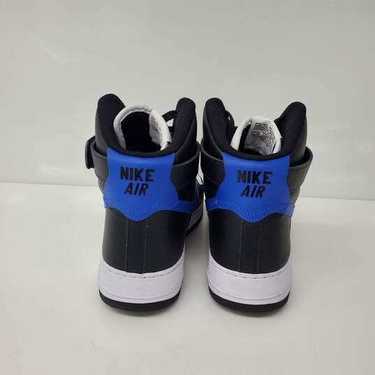 Nike Air Force 1 MN's High Rise White, Black & Blue Sneakers Size 13 image number 4