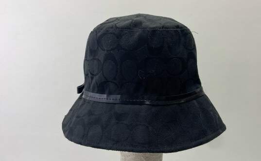 COACH Black Signature Jacquard Sun Bucket Hat image number 3