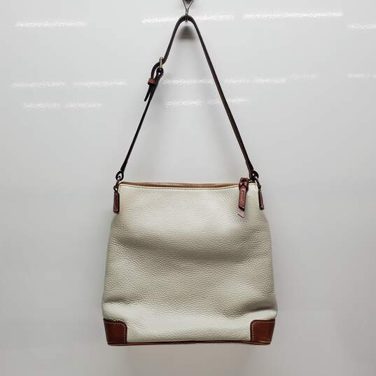 Dooney & Bourke Pebble Leather Crossbody White Letter Carrier Shoulder Bag image number 2