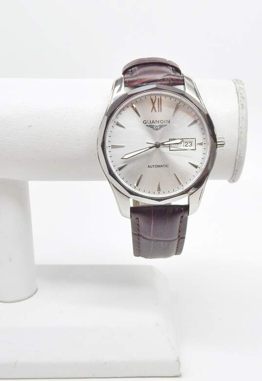 Guanqin 8200 Sapphire Crystal Calendar Automatic Stainless Steel Watch 76.4g image number 4