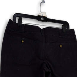 Womens Gray Flat Front Pockets Stretch Button Hem Cropped Pants Size 10 alternative image