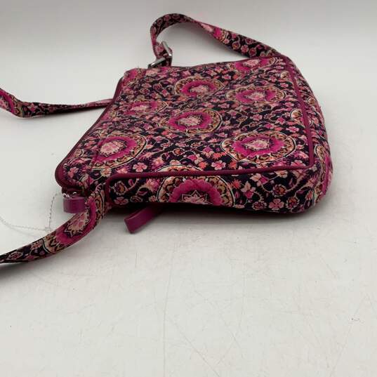 Vera Bradley Womens Pink Floral Adjustable Strap Zipper Crossbody Bag Purse image number 3