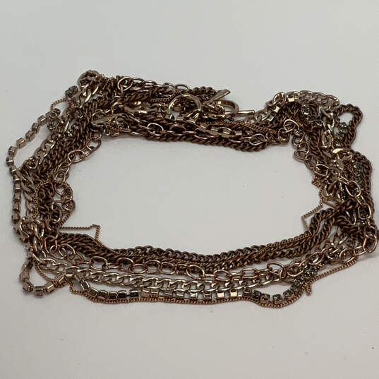Designer Stella & Dot Gold-Tone Toggle Clasp Multi Strand Chain Necklace image number 2