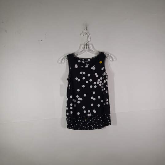 Womens Polka Dot Sleeveless Round Neck Pullover Tank Top Size PS image number 1