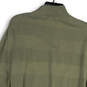 Mens Green Striped Long Sleeve Mock Neck Quarter Zip Pullover Sweater Sz M image number 4
