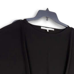 Womens Black Kimono Sleeve Round Neck Pullover Blouse Top Size Large alternative image