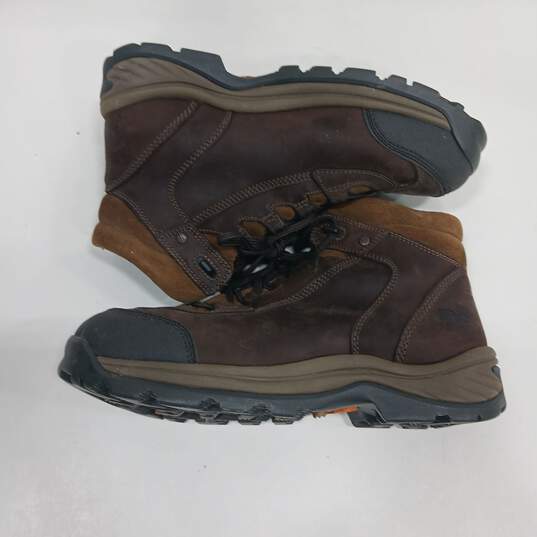 Timberland Pro Series Steel Toe Leather Brown Boots Size 9.5W image number 4