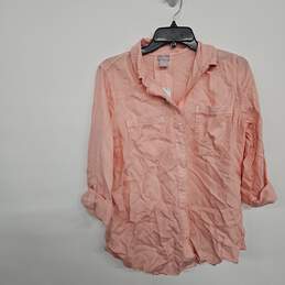 Pink Collared Button Up Fringe Shirt