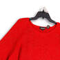 Womens Red Long Sleeve Round Neck Regular Fit Pullover Sweater Size 3X image number 3