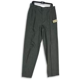 NWT Mens Gray Exact Pleated Front Pockets Straight Leg Dress Pants Size 36x34