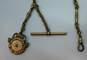 Antique Gold Filled Watch Chain With Rhinestone Accented Fob image number 3