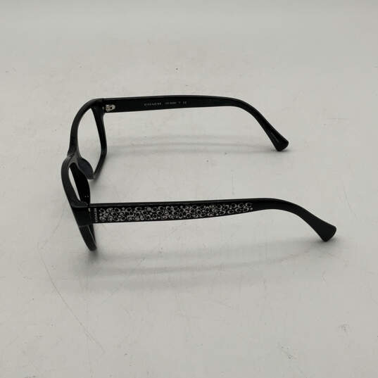 Womens HC6068 Black Full Rim Frame Rectangle Eyeglasses With Case image number 5