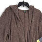 NWT Womens Pink Knitted Hooded Long Sleeve Cardigan Sweater Size XL image number 3