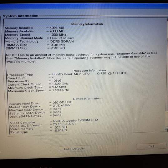 DELL Precision M4500 15in Laptop Intel i7 Q720 CPU 4GB RAM 250GB HDD image number 8