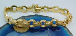 18K Yellow Gold Uno-Ar Fancy Link Chain Bracelet 13.3g alternative image