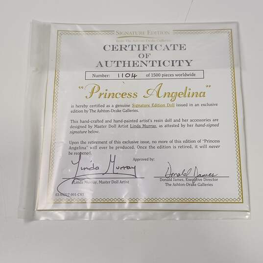 Ashton-Drake Signature Edition Princess Angelina Porcelain Collector Doll IOB image number 3