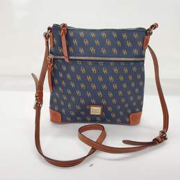 Dooney & Bourke Gretta Navy Brown Leather Crossbody Bag AUTHENTICATED