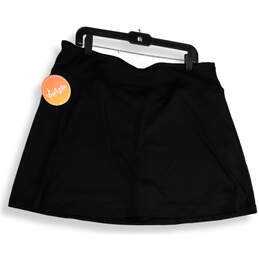 NWT Womens Black Elastic Waist Pull-On Activewear A-Line Skirt Size 2X alternative image