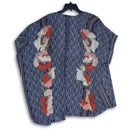 NWT Max Studio Womens Blue Floral 3/4 Sleeve Open Front Kimono Top 1X alternative image