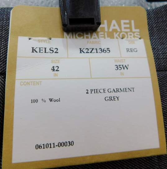 Michael Kors Men's 2 Piece Grey Wool Suit Pants and Jacket image number 7