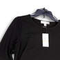 NWT Womens Black Keyhole Neck Hi-Low Hem Bell Sleeve Pullover Blouse Sz S image number 3