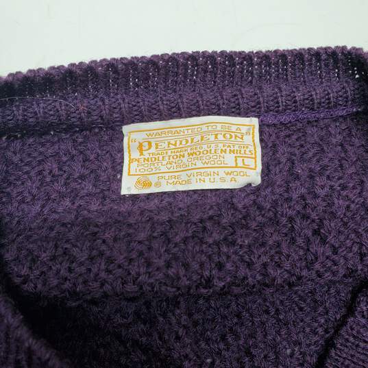 Pendleton Purple Wool Knit Button Up Cardigan Size L image number 3