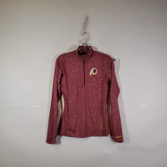 Womens Dri-Fit Washington Redskins Commanders 1/4 Zip Activewear Top Size XS image number 1