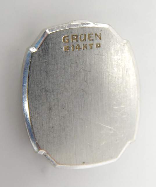 Ladies Vintage Gruen 14K White Gold Diamond Accent Case 17 Jewels Watch 14.0g image number 4