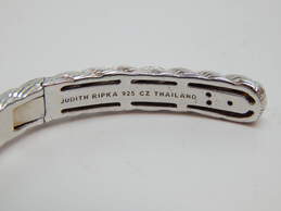 Judith Ripka 925 Sterling Silver CZ Accent Rope Chain Cuff Bracelet 26.4g alternative image