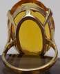 9K Gold Faceted Yellow Orange Glass Oval Statement Ring 8.5g image number 3