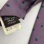 Mens Purple Geometric Silk Four-In-Hand Adjustable Formal Pointed Neck Tie image number 3